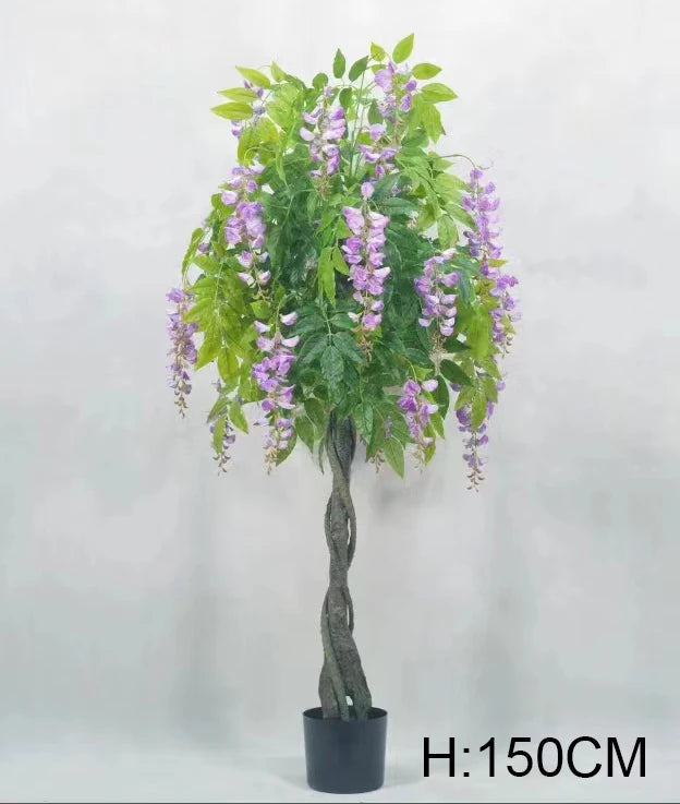 Factory Wholesale Real Touch Potted Faux Wisteria Flowers Tree Artificial White Wisteria Tree For Indoor Home Garden Decor Yooly Plants - YL4023