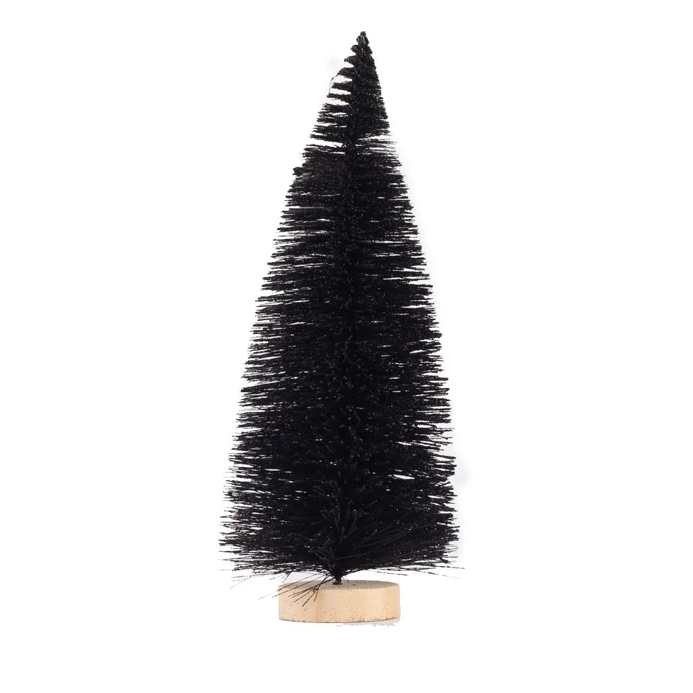 Artificial Mini Christmas Trees Frost Trees With Wooden Base Standing For Sisal Home Table Top Decoration Yooly Plants - YLS0001