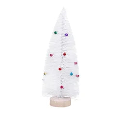 Artificial Mini Christmas Trees Frost Trees With Wooden Base Standing For Sisal Home Table Top Decoration Yooly Plants - YLS0001