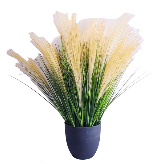 Wholesale Indoor Decorative Plastic Simulation Dog-Tail-Grass yellow Artificial Reed Onion Grass Potted Plant Yooly Plant - YLS0015