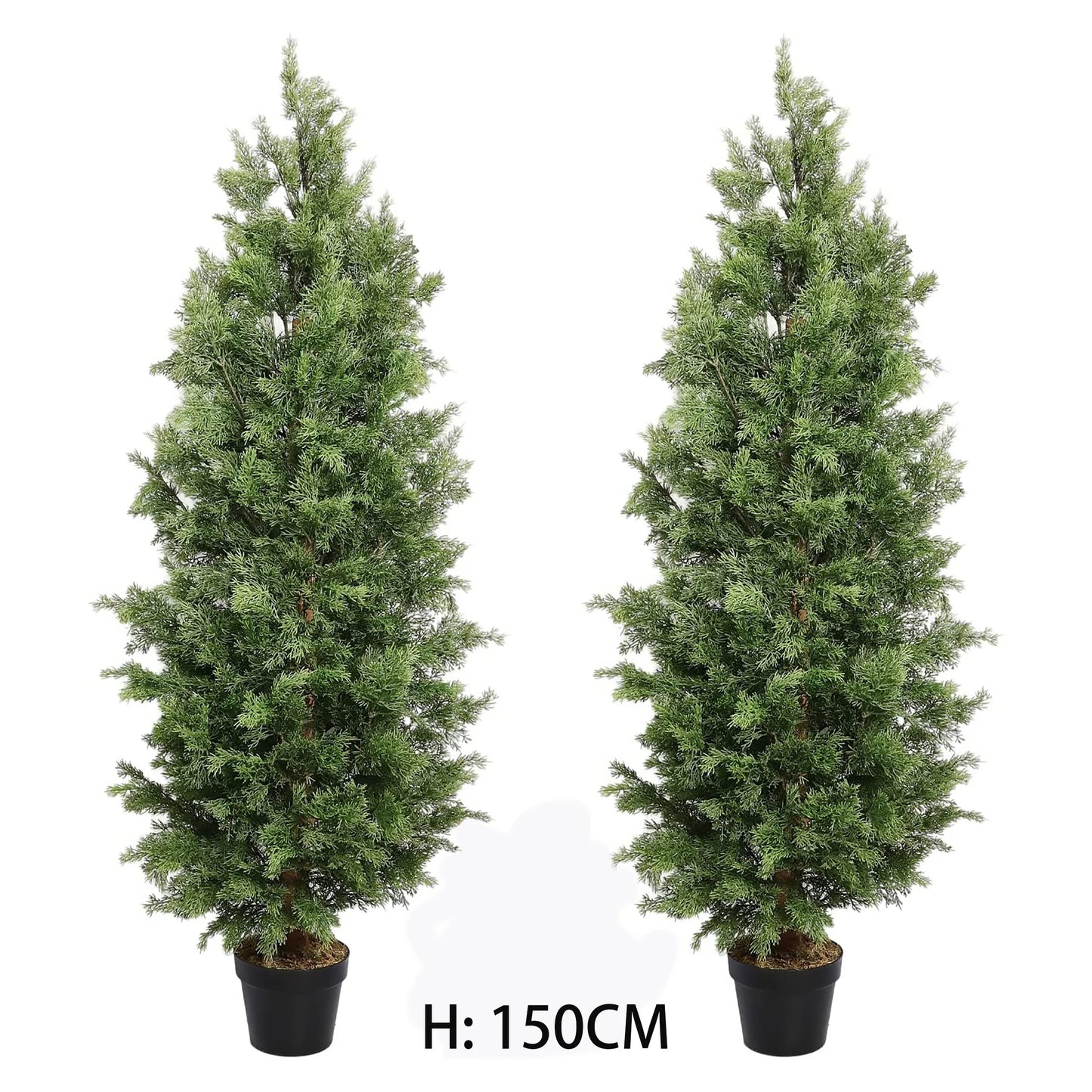 4ft Artificial Cone Topiary Cedar Trees in Pot Fake Cypress Plants Faux Mini Pine Silk Trees for Indoor Home Modern Decor Yooly Plants - YL1223