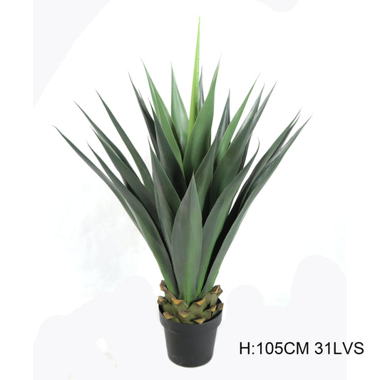 Outdoor 105CM 31 Leaves Faux Agave Sisalana Tropical Potted Bonsai Artificial Tree Fake Yucca Plants Decoration Yooly Plants - YL0312