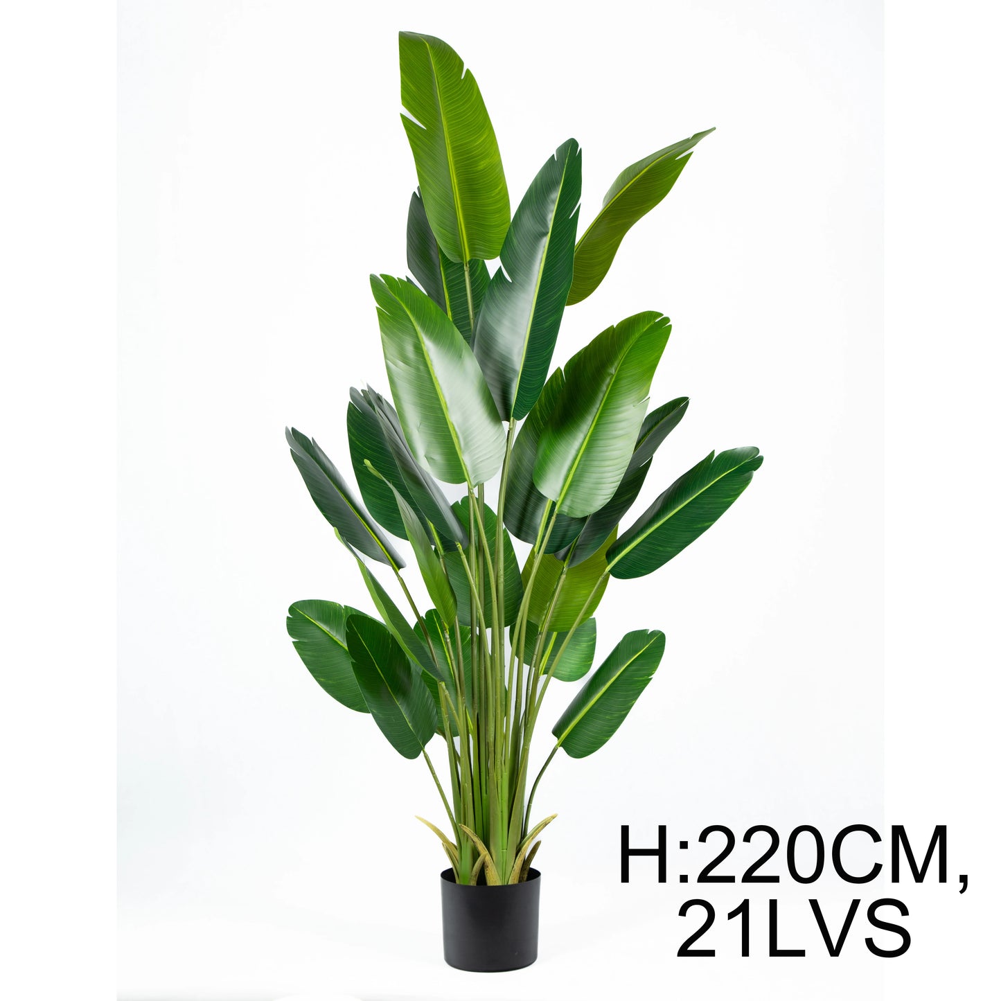 Faux Potted Large Leaf Artificial Traveller's Banana Tree 220CM Tall Plastic Artificial Plant for Outdoor Room Yooly Plants - YL02288