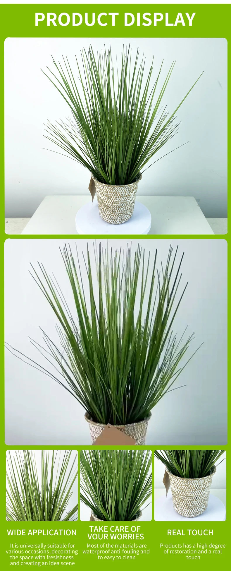 Artificial Onion Grasses Handmade Plastic Potted PVC Plant Decoration Grass Bonsai Artistic Flowers Green Plant Yooly Plants - YLS10217