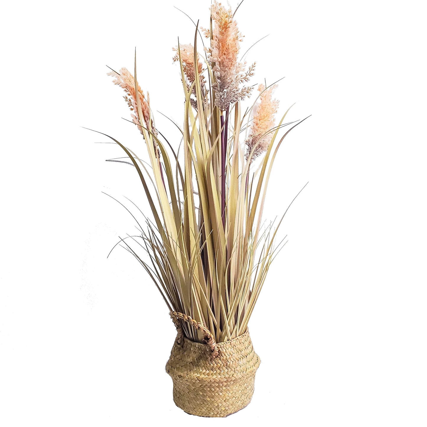 Artificial Light Pink Wheat Flowers Plants Plastic Wheat Grass Faux Dried Immortal Rice Greenery Shrubs for Home Decor Yooly Plants - YLS0051