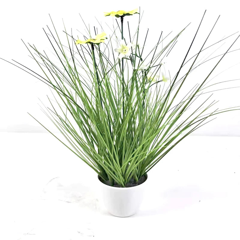 Simulation Artificial Plant Bonsai Flower Arrangements Faux Silk Eco-friendly Plastic Picture Plant Pot Grass Yooly Plant - YLS0025