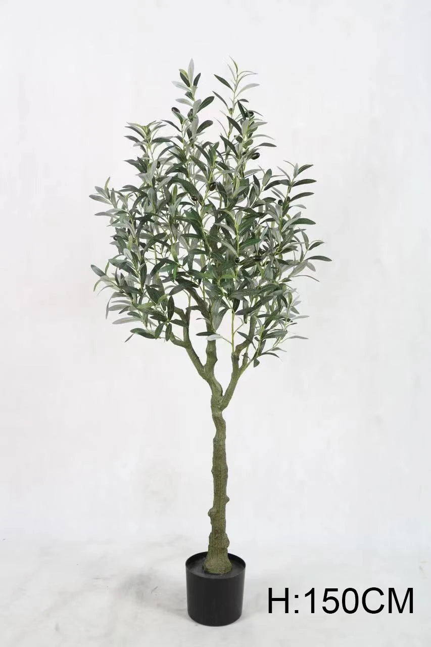 Faux Greenery 6ft High 180cm Artificial Tree Artificial Olive Tree in Plastic Pot Fake Olive Tree for Home & Garden Decoration Yooly Plants - YL11145