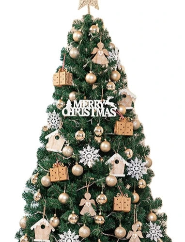 Artificial Christmas Tree with Accessories and Lights Remote and Timer Champagne Christmas Decorations 7 Feet Full Tree Ornament Yooly Plants - YLS0008