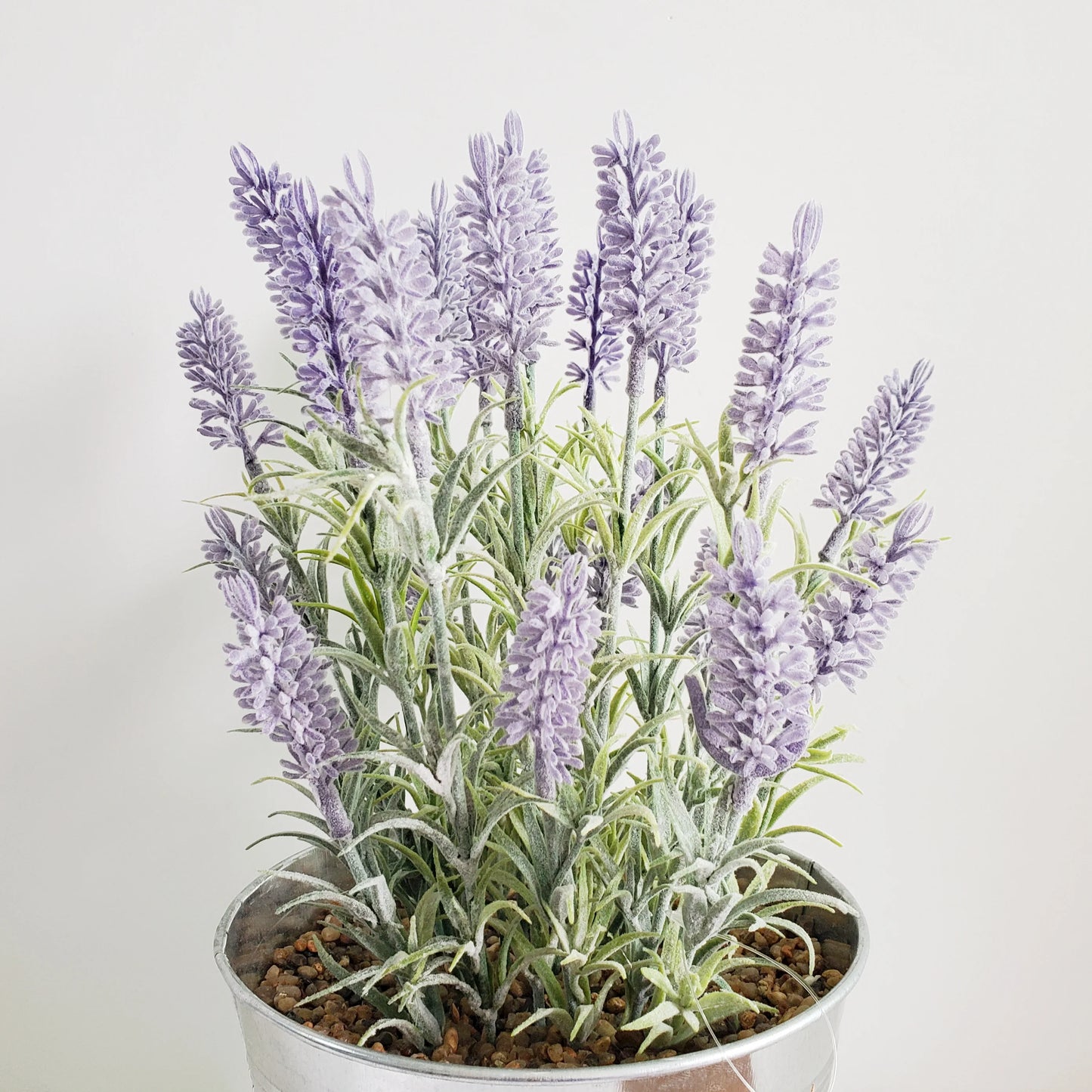 Artificial Lavender Plants in Silver Pot Life Faux Silk Flower Arrangement for Decor Home Decorative Yooly Plants - YLS0008