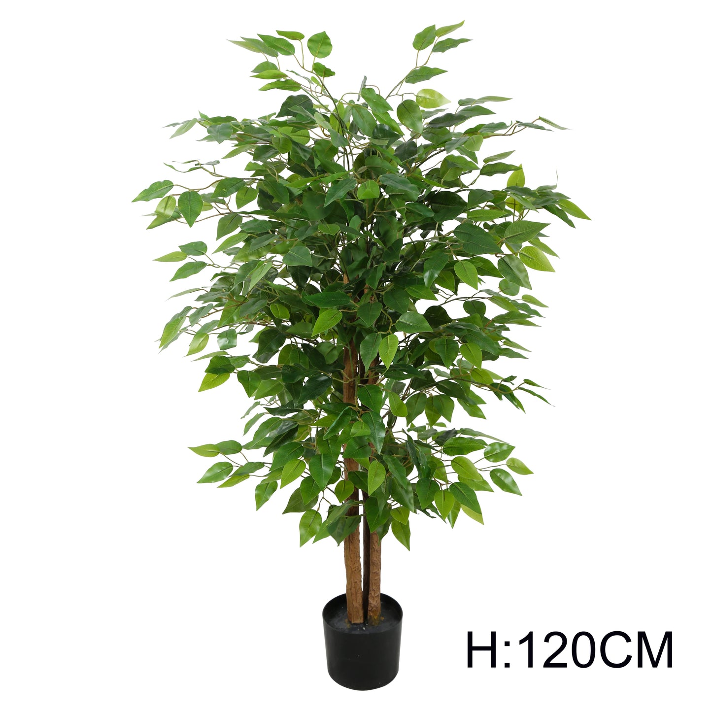 120CM 4FT Faux Green Bonsai Silk Leaf Potted Indoor Artificial Natural Ficus Tree For Interior Decoration Yooly Plants - YL1129