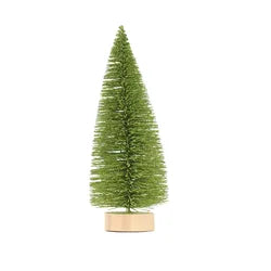 Artificial Mini Christmas Trees Frost Trees With Wooden Base Standing For Sisal Home Table Top Decoration Yooly Plants - YLS0001