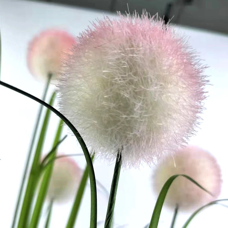 Customized Artificial Plant Potted Home Decoration Flower Ball Dandelion Onion Grass Plastic Customized Size Plants Yooly Plant - YLS0008