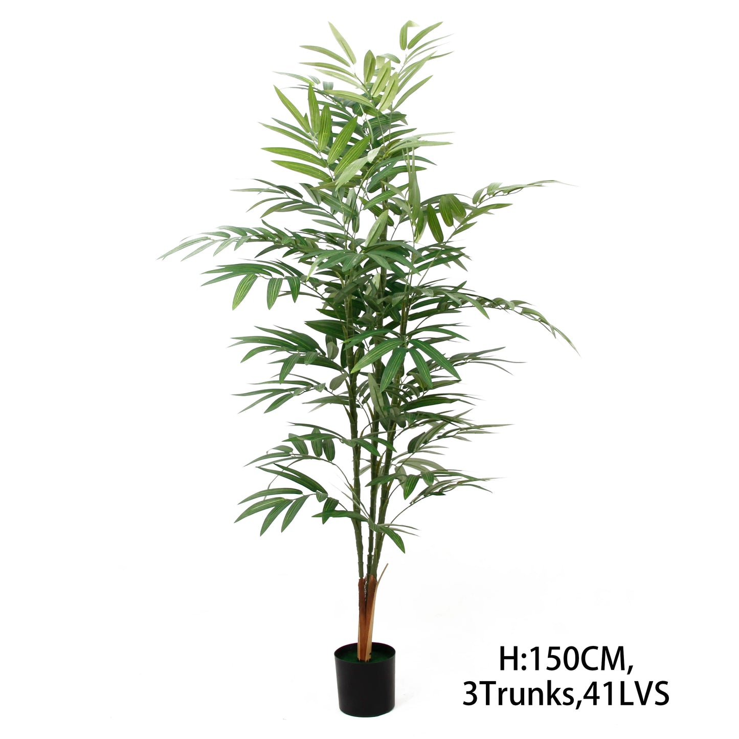 7 Feet Tall 210CM 3 Trunks 80 Foliage Giant Fake Bambusa Multiplex Artificial Fernleaf Hedge Bamboo Plant For Backyard Decor Yooly Plants - YL08043