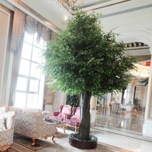 Factory Wholesale Big Faux Green Tree Large Ficus Plantas Artificiales Artificial Banyan Tree for Restaurant Hotel Event Decor Yooly Plants - YL0688