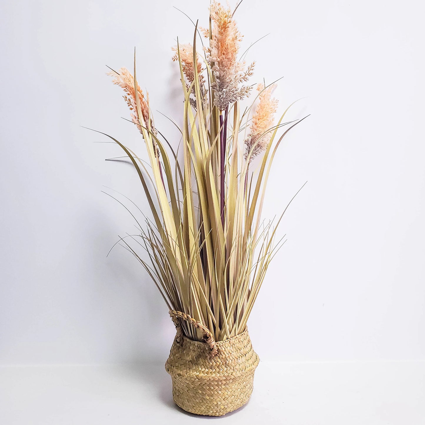 Artificial Light Pink Wheat Flowers Plants Plastic Wheat Grass Faux Dried Immortal Rice Greenery Shrubs for Home Decor Yooly Plants - YLS0051