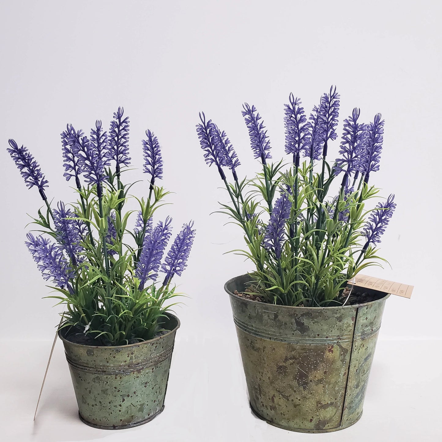 Plastic Plants for Home Artificial Bonsai Office Decor Ceramics Cement Semi-round Pot Lavender Artificial Flower Yooly Plants - YLS0009