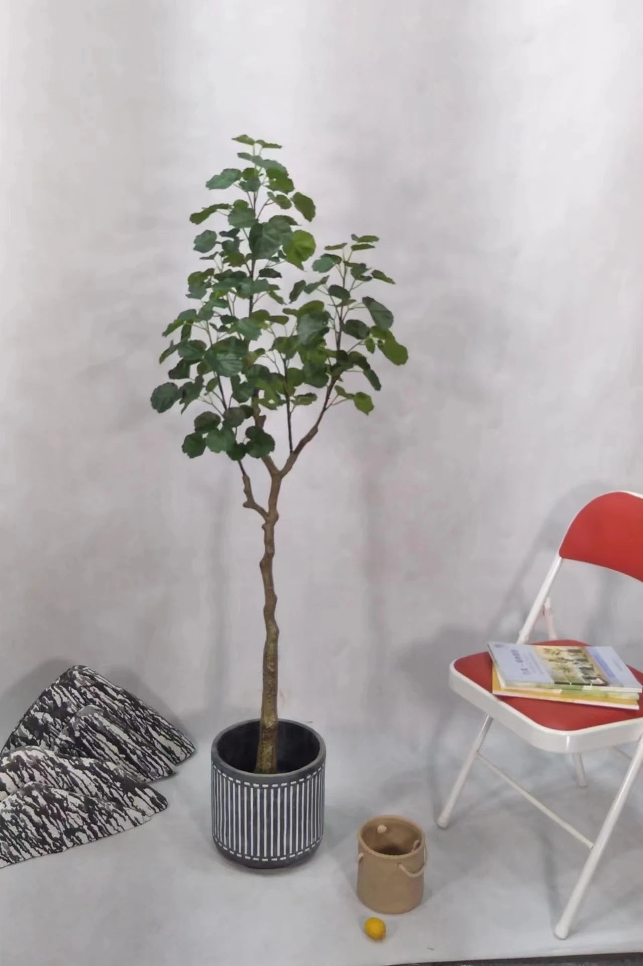 120CM Tall Faux Potted Bonsai Plant Malus Spectabilis Artificial Crabapple Tree For Interior Decor Yooly Plants - Y;225017