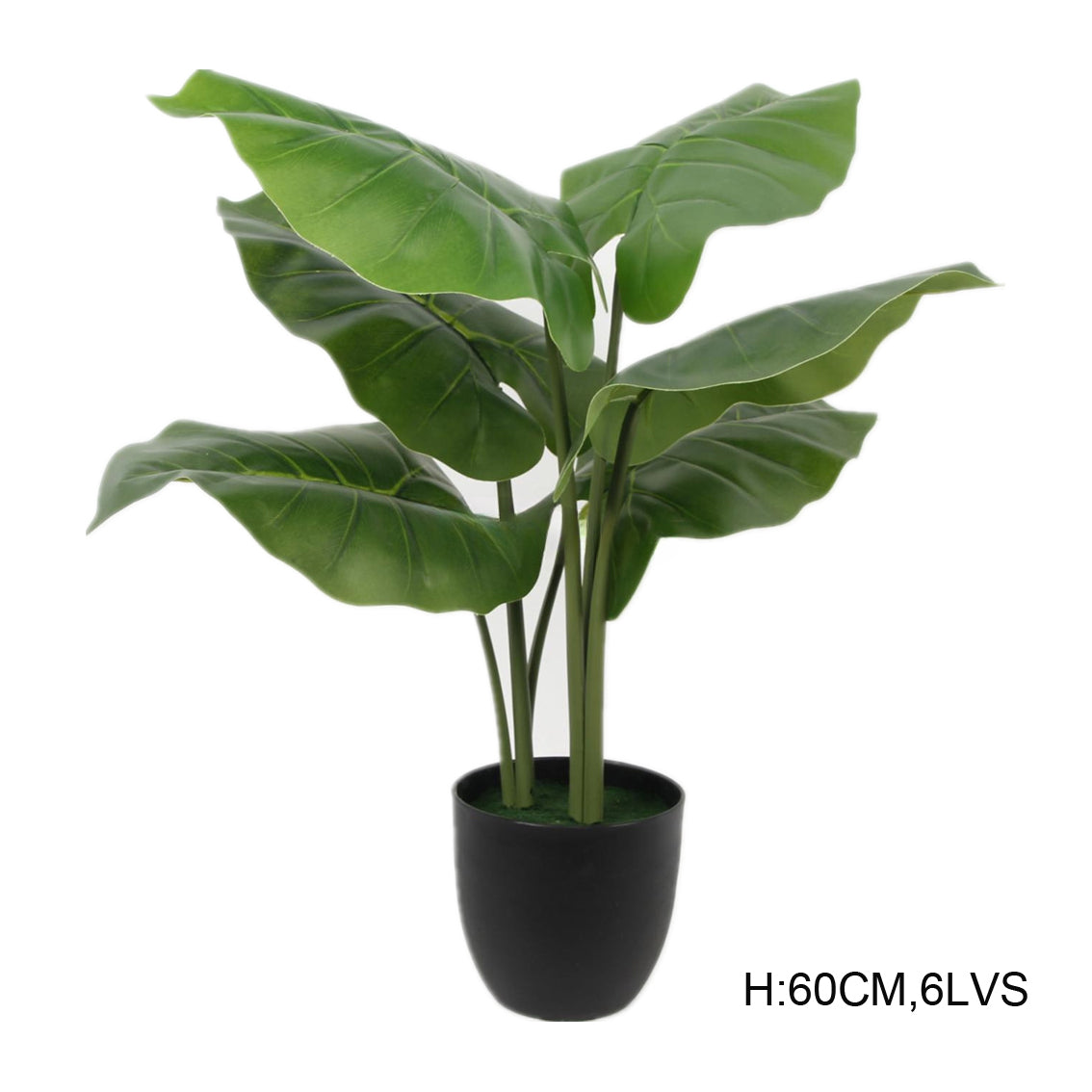 180cm 6Foot Tall 3Trunks 18 Large Leaves Colocasia Esculenta Artificial Wild Taro Plant For Home Office Decor Yooly Plants - YL08120