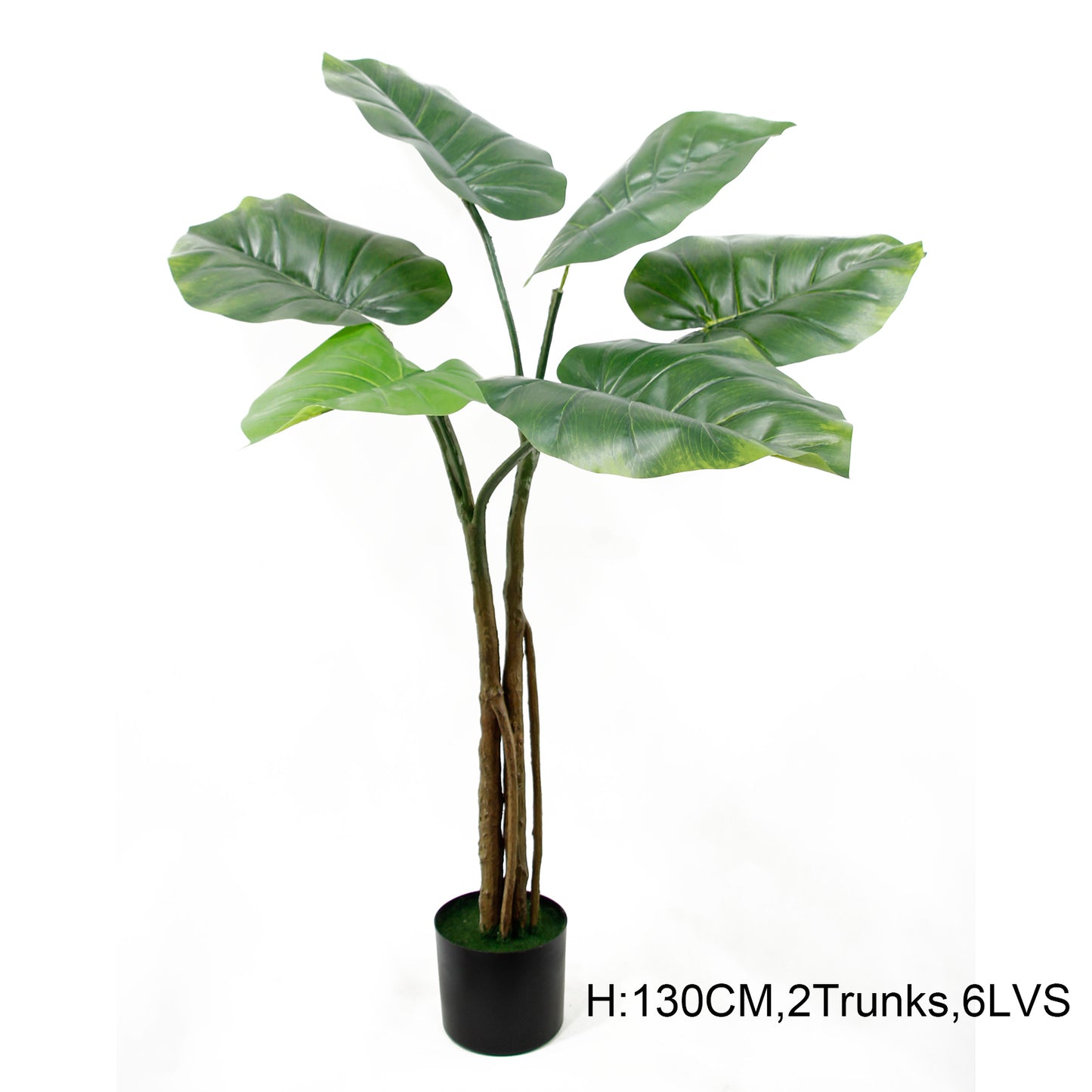 Home & Garden Decorative 120CM 24 Big Green Leaves Faux Bonsai Plant In Pot Artificial Wild Taro Plant For Home Interior Decor Yooly Plants - YL08117