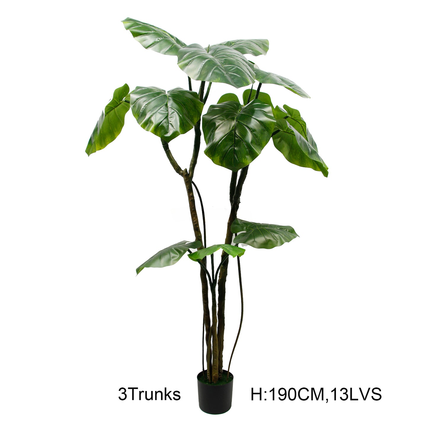 Home & Garden Decorative 120CM 24 Big Green Leaves Faux Bonsai Plant In Pot Artificial Wild Taro Plant For Home Interior Decor Yooly Plants - YL08117