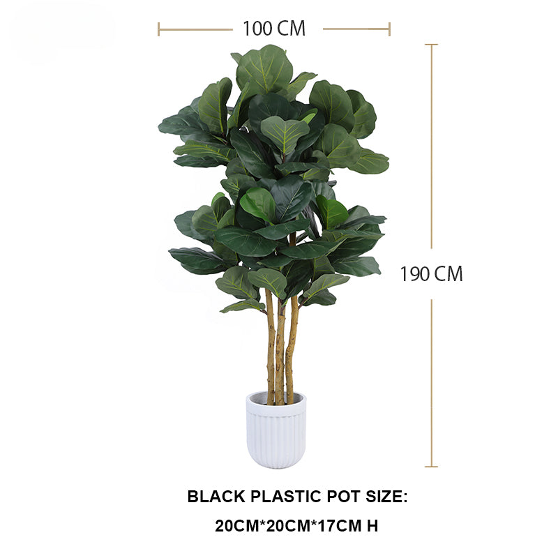 Warm plants Multi Sized Artificial Bonsai Tree Artificial Fiddle Leaf Fig Tree Faux Ficus Lyrata Tree Yooly Plants - YL025200518