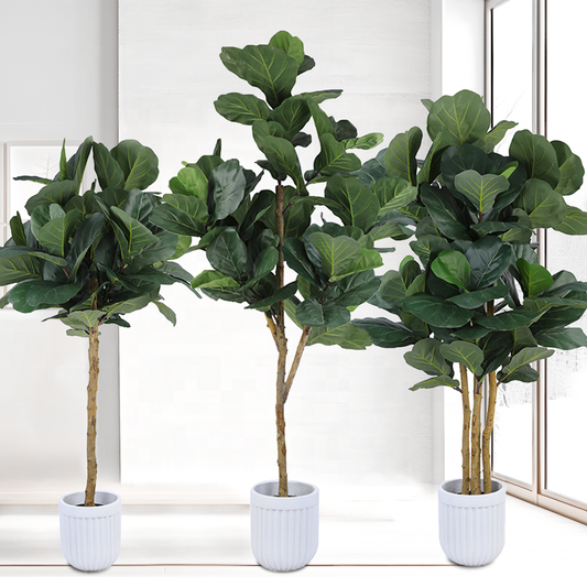 Warm plants Multi Sized Artificial Bonsai Tree Artificial Fiddle Leaf Fig Tree Faux Ficus Lyrata Tree Yooly Plants - YL025200518