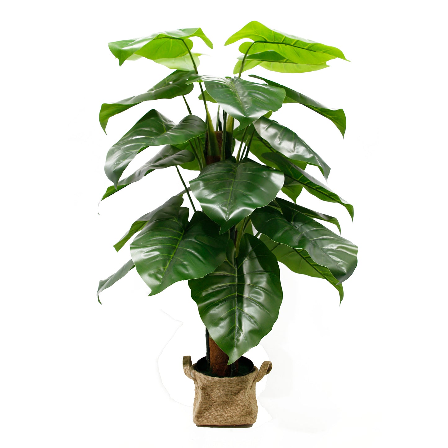 Home & Garden Decorative 120CM 24 Big Green Leaves Faux Bonsai Plant In Pot Artificial Wild Taro Plant For Home Interior Decor Yooly Plants - YL08117