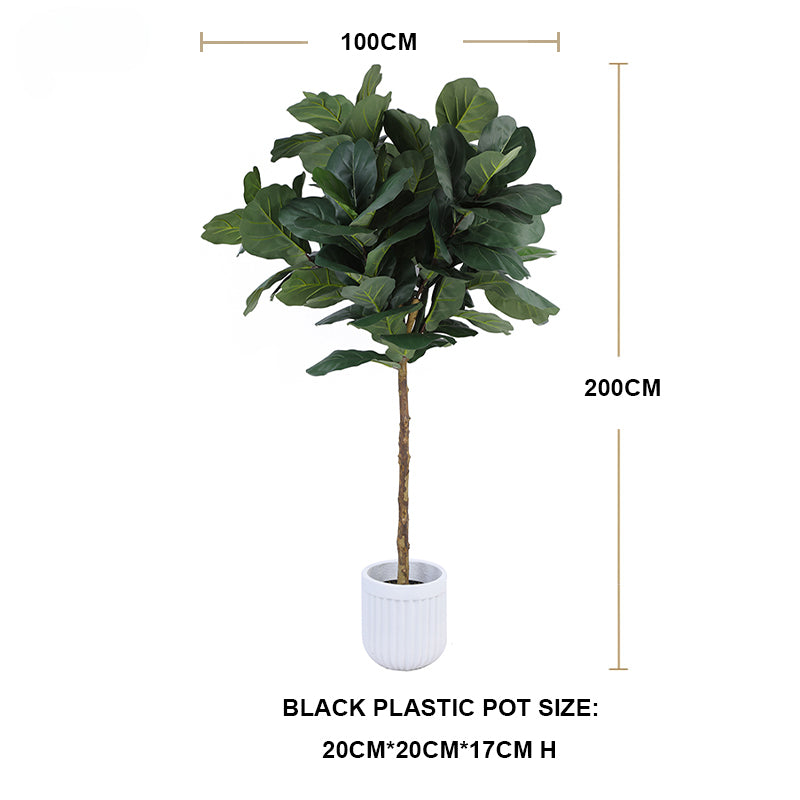 Warm plants Multi Sized Artificial Bonsai Tree Artificial Fiddle Leaf Fig Tree Faux Ficus Lyrata Tree Yooly Plants - YL025200518