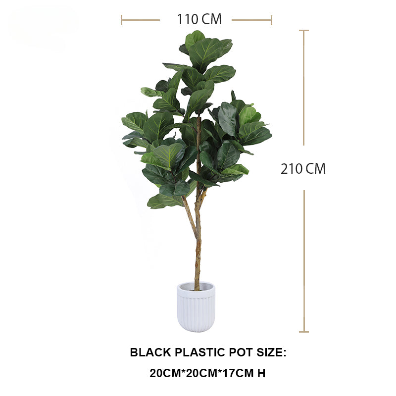 Warm plants Multi Sized Artificial Bonsai Tree Artificial Fiddle Leaf Fig Tree Faux Ficus Lyrata Tree Yooly Plants - YL025200518